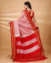 ILKAL Handloom Cotton Silk Saree Rose Pink Color with running blouse - IndieHaat