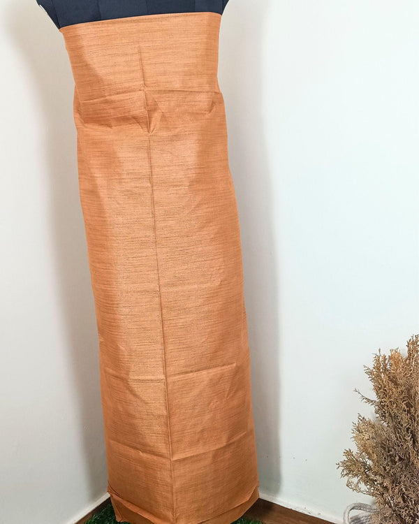 Khadi Silk Plain Suit Peach (Top+Bottom) with Printed Dupatta