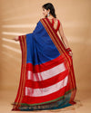 ILKAL Handloom Cotton Silk Saree Navy Blue Color with running blouse - IndieHaat