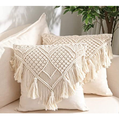 Macrame Cushion Cover Size : 16X16-Indiehaat