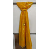 Hand Dyed Slub Linen Yellow Dupatta-Indiehaat