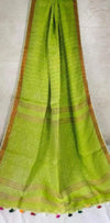 Pure Line Saree Sequence Green 9% Off - IndieHaat