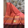 Silkmark Certified Pure Eri Silk Orange Saree with Running Blouse-Indiehaat