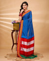 ILKAL Handloom Cotton Silk Saree Royal Blue Color with running blouse - IndieHaat