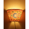 Indiehaat | Flower Kalamkari Handpainted Wall Mount Leather Lamp | 5.5 Inch