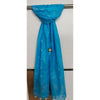 Hand Dyed Slub Linen Blue Dupatta-Indiehaat