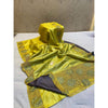 Silkmark Certified Pure Tussar Hand Cutwork Golden Fizz Yellow Saree (Tussar by Tussar Fabric)-Indiehaat