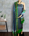 Katan Silk Suit Piece Navy Blue Color with Printed Dupatta - IndieHaat