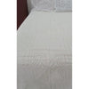 Handcrafted White Aplique Work King Size Double Bed Cover (7.5 Ft X 9 Ft)With 2 Pllow Covers And 2 Cushion Covers-Indiehaat