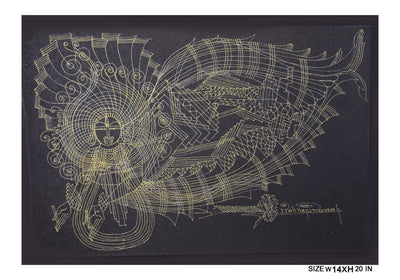 The Surpur Line Art Painting Mixed Media on Paper Unframed (Size: 22 x 16 inches) Artist: Krishna Prakash-Indiehaat