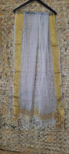 Hand Dyed Pure Organza White Dupatta-Indiehaat