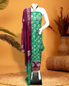 Katan Silk Suits Seafoam Green Color Batik Print - IndieHaat
