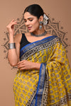 Maheshwari Silk Saree HandblockPrint 16% Off - IndieHaat