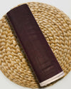 Pure Linen by Linen Fabric Dark Brown Color - IndieHaat