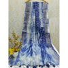 Linen Shibori Blue Hand Dyed Saree with Blouse-Indiehaat