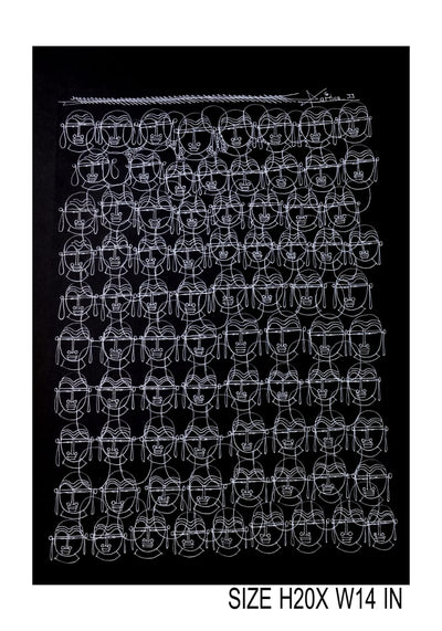 The Surpur Line Art Painting Mixed Media on Paper Unframed (Size: 22 x 16 inches) Artist: Krishna Prakash-Indiehaat