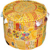 Indiehaat | Khamma Ghani Bold Cotton Morha / Pouffe Cover Kantha Work