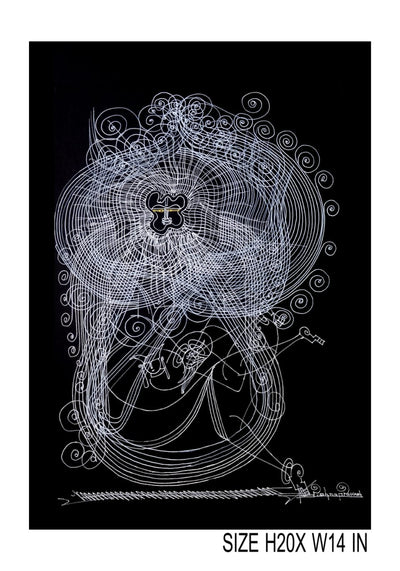 The Surpur Line Art Painting Mixed Media on Paper Unframed (Size: 22 x 16 inches) Artist: Krishna Prakash-Indiehaat