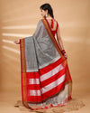 ILKAL Handloom Cotton Silk Saree Gray Color with running blouse - IndieHaat