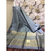 Silkmark Certified Pure Eri Silk Gray Saree with Running Blouse-Indiehaat