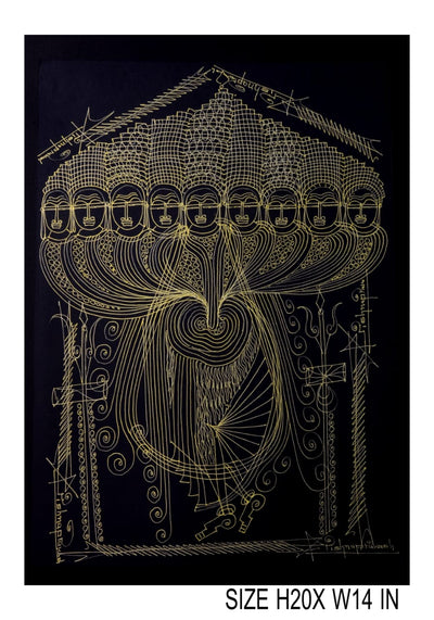The Surpur Line Art Painting Mixed Media on Paper Unframed (Size: 22 x 16 inches) Artist: Krishna Prakash-Indiehaat
