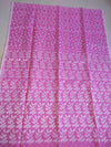 Pure Handloom Moslin Jamdani Pink Saree With Running Blouse-Indiehaat