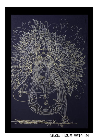 The Surpur Line Art Painting Mixed Media on Paper Unframed (Size: 22 x 16 inches) Artist: Krishna Prakash-Indiehaat