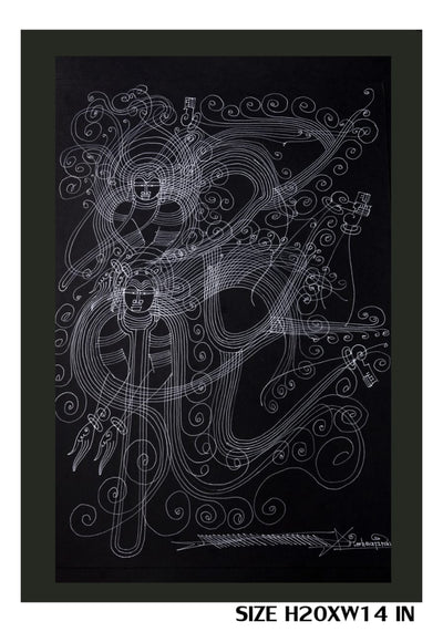 The Surpur Line Art Painting Mixed Media on Paper Unframed (Size: 22 x 16 inches) Artist: Krishna Prakash-Indiehaat