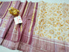 Silkmark Certified Tussar Silk Handloom Handblock Printed Yellow Saree with Blouse-Indiehaat