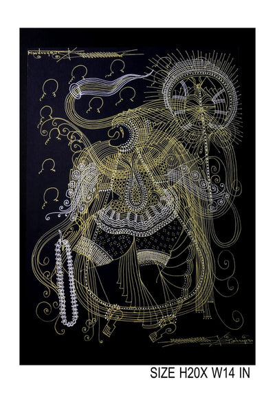 The Surpur Line Art Painting Mixed Media on Paper Unframed (Size: 22 x 16 inches) Artist: Krishna Prakash-Indiehaat