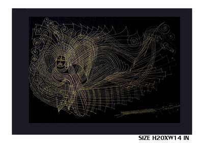 The Surpur Line Art Painting Mixed Media on Paper Unframed (Size: 22 x 16 inches) Artist: Krishna Prakash-Indiehaat