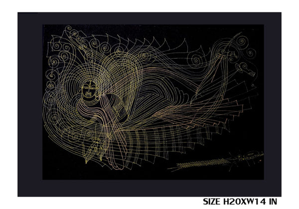 The Surpur Line Art Painting Mixed Media on Paper Unframed (Size: 22 x 16 inches) Artist: Krishna Prakash-Indiehaat