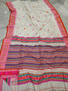 Cotton Saree Handloom Silver 10% Off - IndieHaat