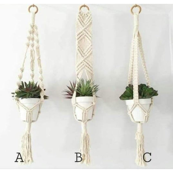 Macrame Plant HangerSet Of 3 Pcs-Indiehaat